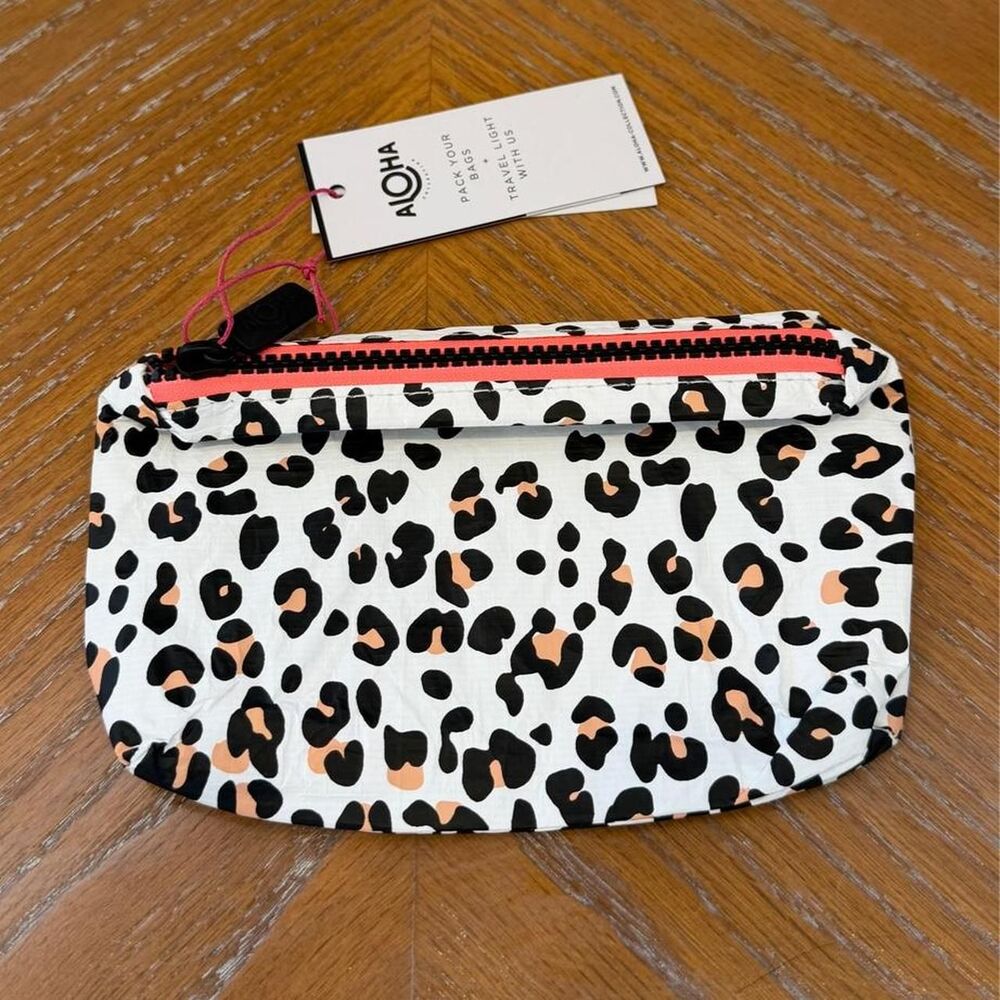 NWT Aloha Collection Leopard Print Club Mini Pouch